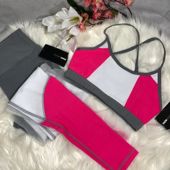 🆕SALE🎉Neon Pink & Gray activewear - Picture 7 of 8